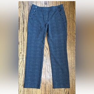 Gray Black Plaid Sailor Button Pants Size 8 10 Dark Academia Emo Retro